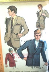 9636 69 MR 1-2 BREASTED COLLAR JACKET PATTERN 36'' 42'' CHEST